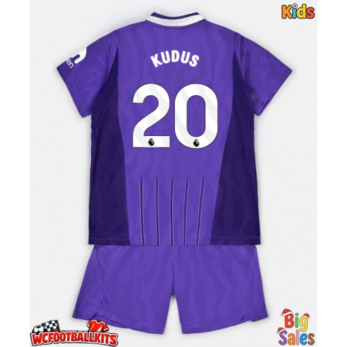 Tottenham Hotspur Mohammed Kudus #20 Replica Third Stadium Kit for Kids 2026-27 Short Sleeve (+ pants)